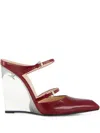 Gucci Pointed Toe Transparent Heel Wedge Pumps