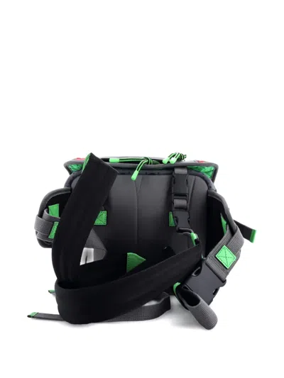 Pre-owned Gucci Buckle Flap Chest Strap Gg Fabric With Rubber Backpack In Multi