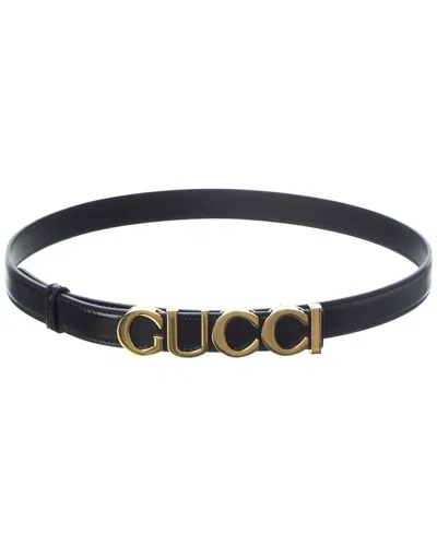 Gucci Buckle Thin Leather Belt