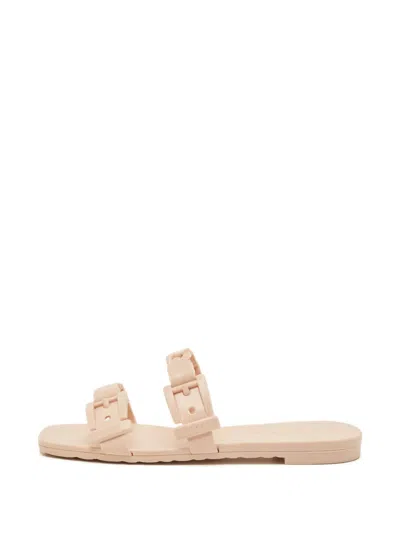 Pre-owned Gucci Buckle-chain Slides In Pink