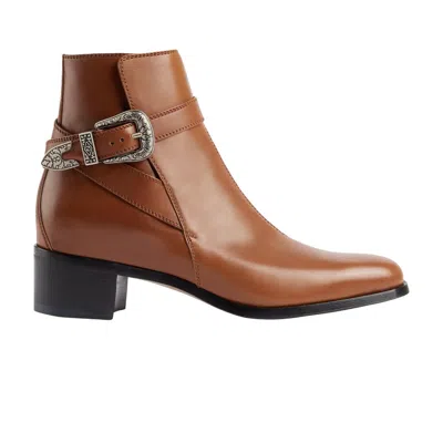 Pre-owned Gucci Buckled Ankle Boot 'brown'