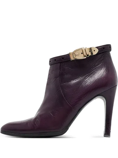 Pre-owned Gucci Buckled-detail Ankle Boots