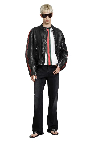 Gucci Buffalo Leather Biker Jacket In Black