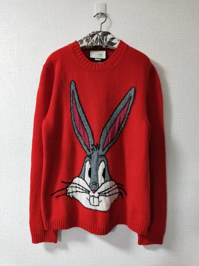 Pre-owned Gucci Bugs Bunny Knit Sweater In Red