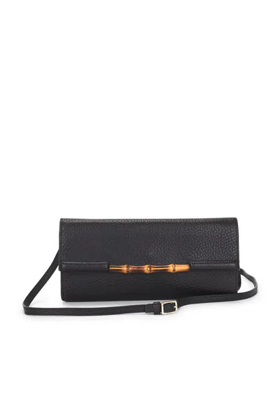 Pre-owned Gucci Bullet Wallet On Strap In Black