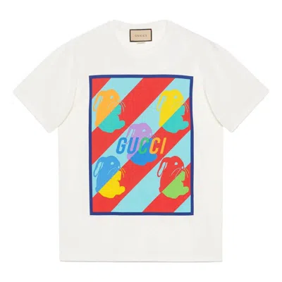 Gucci Bunny Print Cotton Jersey T-shirt 'white'