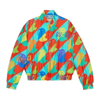 Pre-owned Gucci Bunny Print Twill Zip Jacket 'multicolor' | Multi-color | Men's Size 46