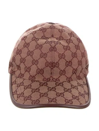 Pre-owned Gucci Burgundy Baseball Cap With Velcro Snap Closure