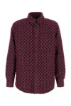Gucci Blue Wool Blend Jackets In Burgundybluemc