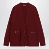 Gucci Women Wool And Cashmere V-necked Cardigan In Red