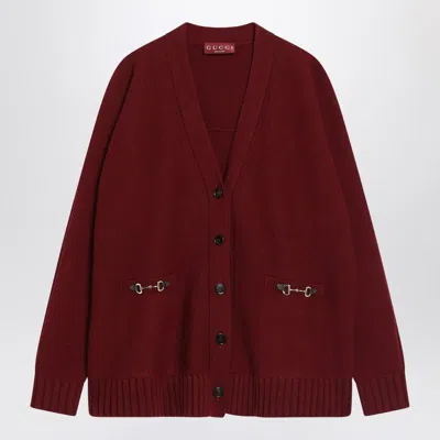 Gucci Burgundy Cardigan In Wool And Cashmere Women