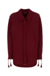 Gucci Womens Rosso Ancora Embroidered Drawstring-sleeves Cotton-poplin Shirt In Cherry