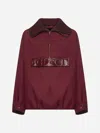 Gucci Womens Dark Rosso Ancora Half-zip Relaxed-fit Woven Jacket