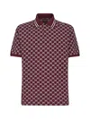 Gucci Men Red Polo Shirt With Striped Classic Collar In Gg Jacquard Cotton Man
