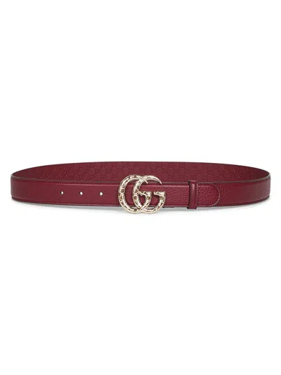 Gucci Burgundy Gg Marmont Thin Belt