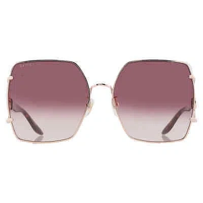 Pre-owned Gucci Burgundy Gradient Butterfly Ladies Sunglasses Gg1564sa 002 61 In Red