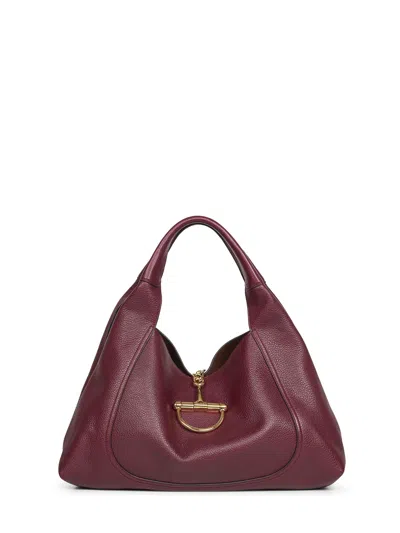 GUCCI BURGUNDY GUCCI SOFTBIT MAXI SHOULDER BAG