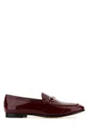 Gucci Jordan Bordeaux Loafers With Horsebit Detail In Patent Leather Woman In Red