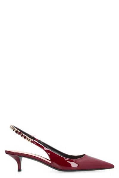 Gucci Burgundy Leather Signoria Pumps