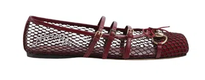 Gucci Burgundy Mesh Ballerinas