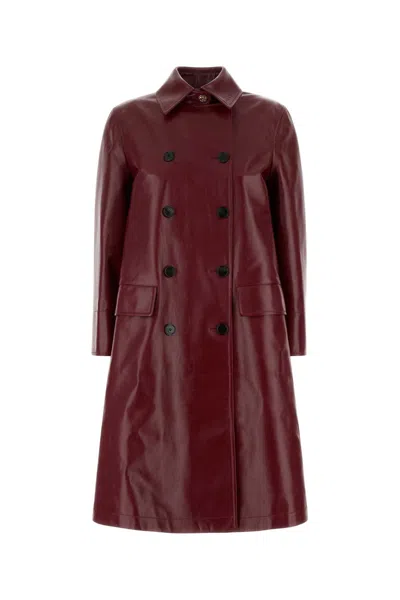 Gucci Burgundy Nappa Leather Coat