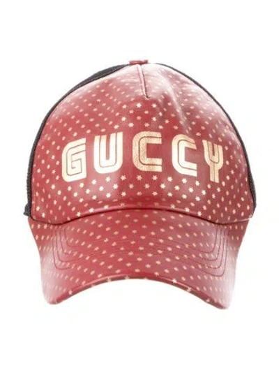 Pre-owned Gucci Burgundy Patterned Hat