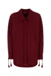 Gucci Womens Rosso Ancora Embroidered Drawstring-sleeves Cotton-poplin Shirt In Rossoancora