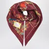 Gucci Burgundy Silk Scarf With Flora Print Women In Brown