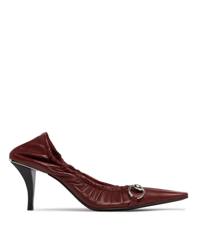 Gucci Burgundy Vittoria Elastic Pumps