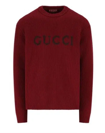 GUCCI GUCCI BURGUNDY WOOL BLEND SWEATER