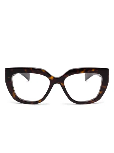 Gucci Butterfly-frame Glasses In ブラウン
