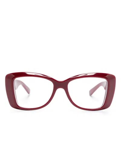 Gucci Butterfly-frame Glasses In 红色