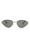 Gucci Butterfly-frame Sunglasses In 金色