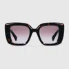 Gucci Butterfly Frame Sunglasses In Black