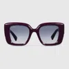 Gucci Butterfly Frame Sunglasses In Burgundy