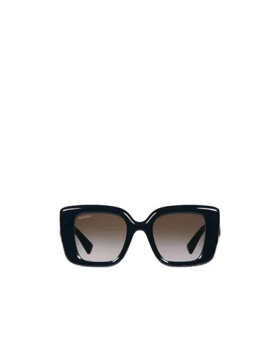 Gucci Butterfly Frame Sunglasses In Black