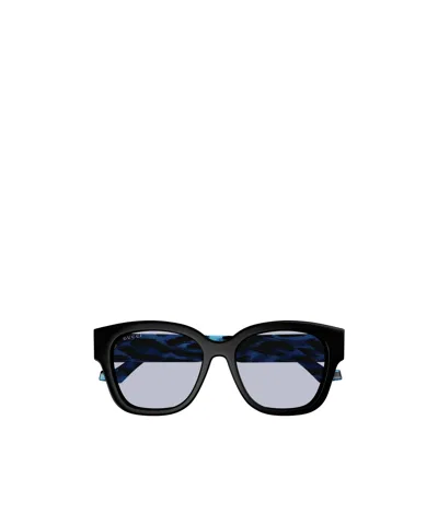 Gucci Eyewear Low Nose Bridge Round Sunglasses In Black