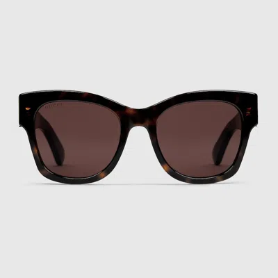 Gucci Butterfly Frame Sunglasses In Brown
