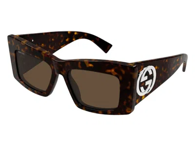 Pre-owned Gucci Butterfly Sunglasses In Shiny Dark Havana Brown (gg1842s/002/53)