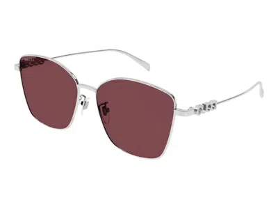Pre-owned Gucci Butterfly Sunglasses In Silver Red (gg1805sa/004)