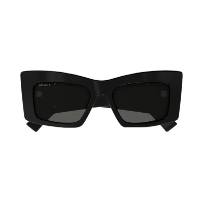 Pre-owned Gucci Butterfly Sunglasses 'shiny Black' | Women's Size Onesize