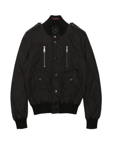 Gucci Button Casual Jacket In Black