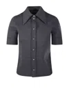 Gucci Long Sleeve Knitted Shirt Collared Neck In Blue