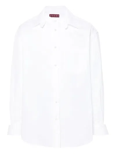 Pre-owned Gucci Button Cotton Shirt In White