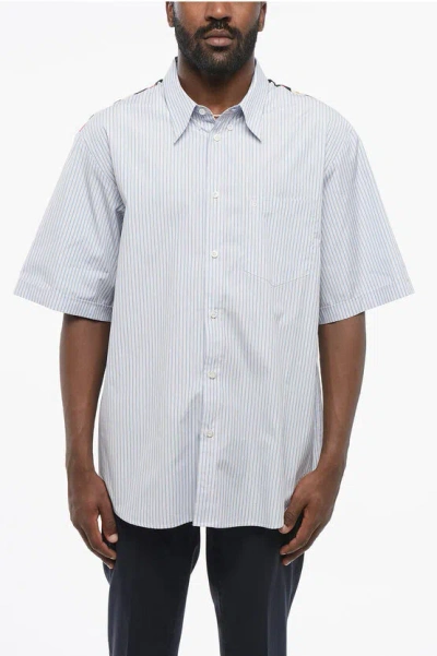 Gucci Button-down Cotton Shirt With Silk Back In White