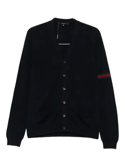 Gucci Button-fastening Cardigan In Blue