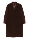 Gucci Button-fastening Coat In Brown