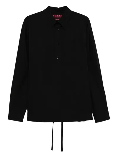 Gucci Button-fastening Drawstring Shirt In Black