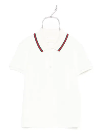 Gucci Babies' Button-fastening Polo Shirt In White