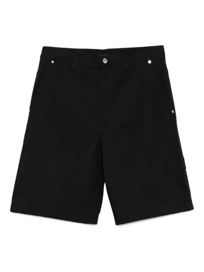 Gucci Button-fly Cotton Shorts In Black